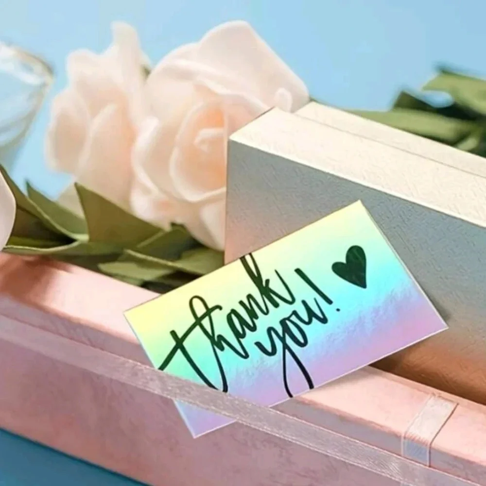 NEW Holographic Business Thank You Cards 50 PCS Shipping Packages Small Business